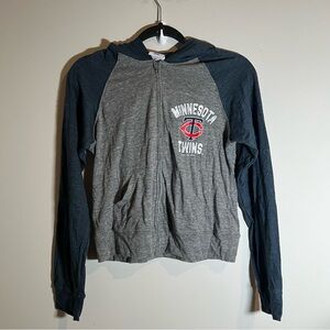 Minnesota Twins Womens Sizes Gray Hoodie Full Zip Jacket